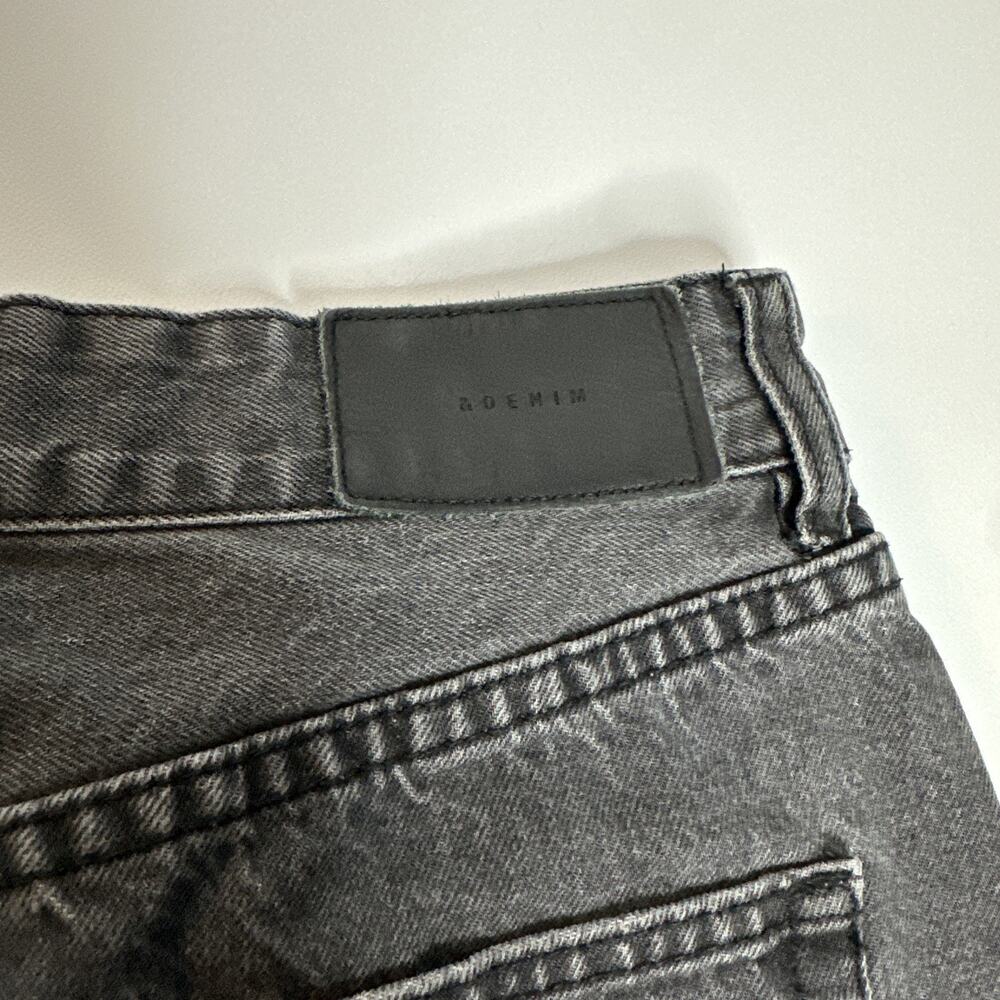 H&M Womens Size 4 Black Denim Mini Skirt High Waisted Distressed Frayed Jean - Picture 7 of 10